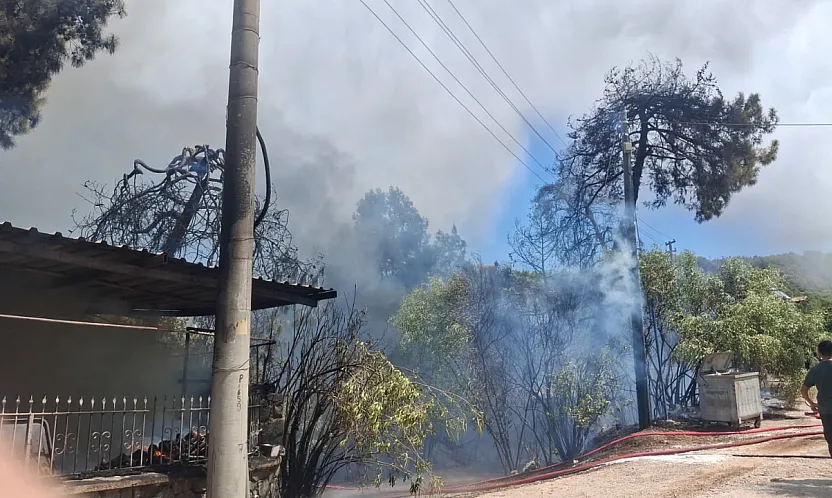 Fethiye'de evde başlayan yangın ormanlık alana sıçradı