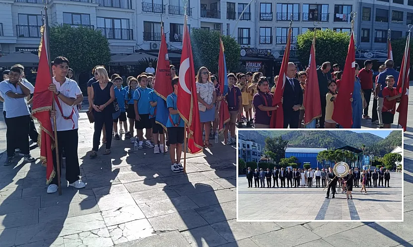 Fethiye'de İlköğretim Haftası çelenk töreniyle başladı
