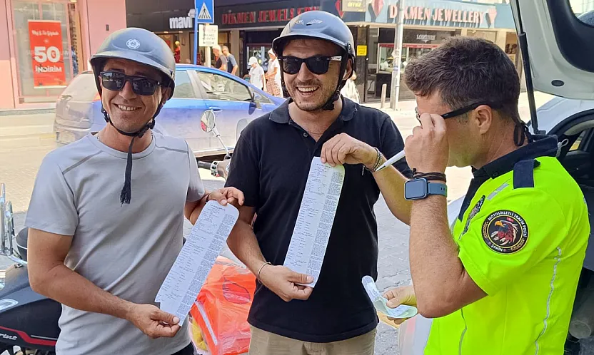Fethiye'de 'Jokey Kaskı' denetimi: 2 sürücüye 2 bin 500'er lira ceza