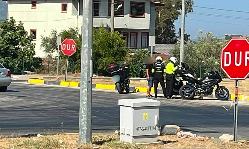 Fethiye'de Karaçulha Hal Kavşağı'nda motosiklet denetimi