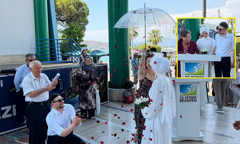 Fethiye'de sevgiye 'Evet': İşitme engelli genç çift hayatlarını birleştirdi