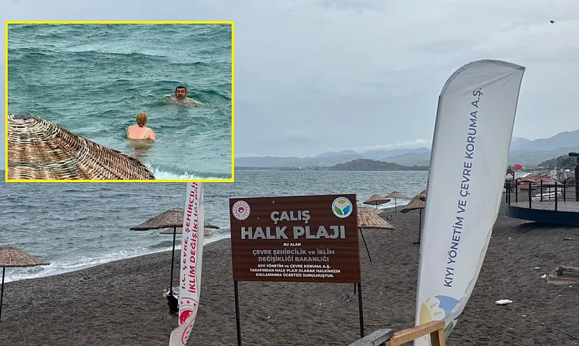 Fethiye'de yağmur deniz keyfine engel olmadı