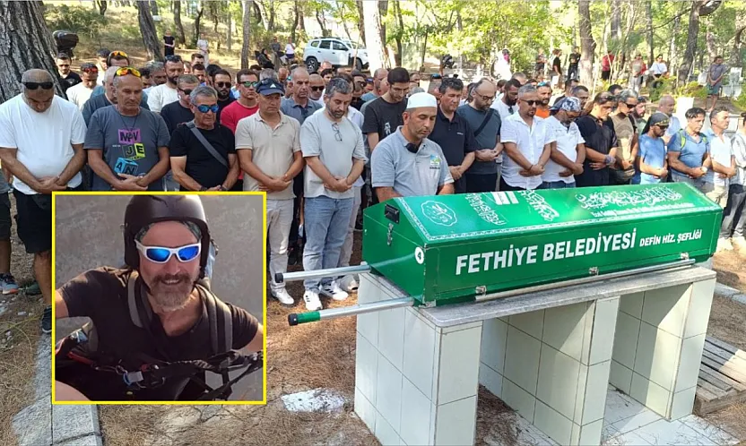 Fethiye'de yamaç paraşütü kazasında hayatını kaybeden pilot Ali Kıdıl son yolculuğuna uğurlandı