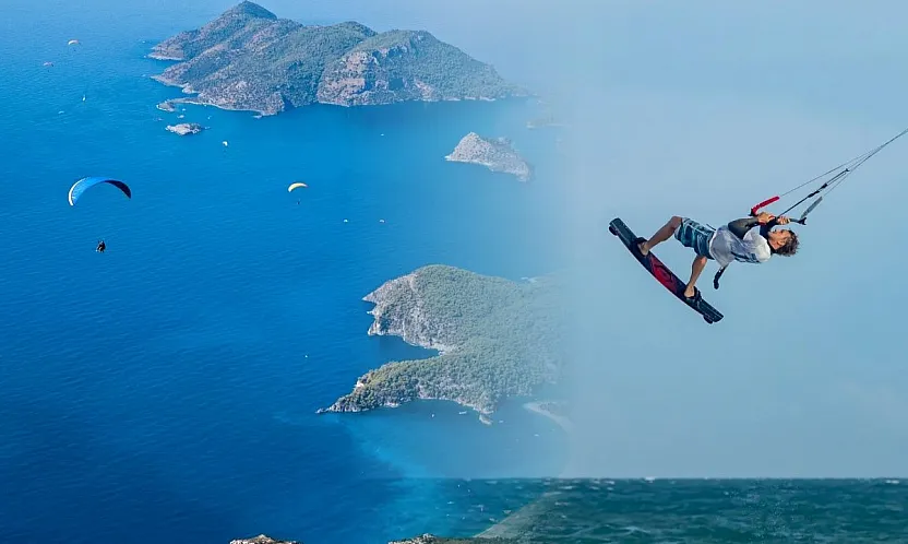 Fethiye'de yamaç paraşütü ve su sporlarına yangın tedbiri