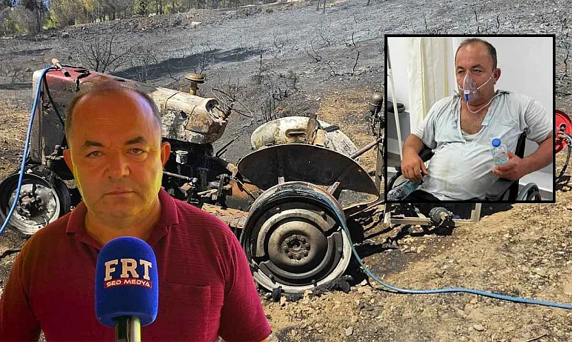 Fethiye'de Yangına Müdahale Ederken Alevlerin Arasında Kaldı: Traktörü Yandı