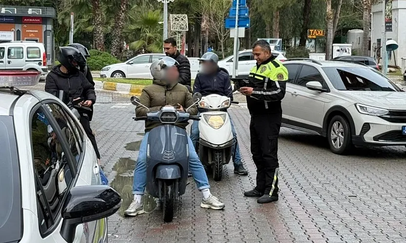 Fethiye Kandönmezler Kavşağı'nda motosiklet sürücülerine sıkı denetim