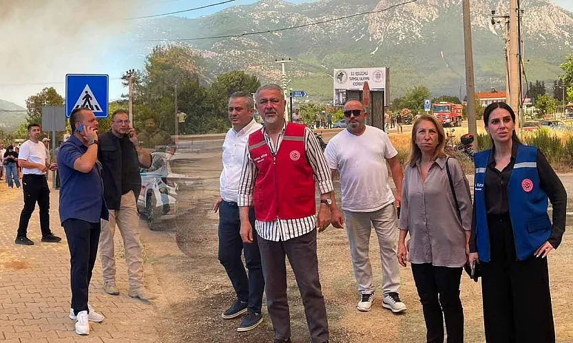 Fethiye Kaymakamı Akkaya ve Muğla Milletvekilleri yangın bölgesine geldi