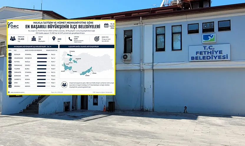 Fethiye, Türkiye'nin en başarılı ilçe belediyeleri arasında ilk 3'te yer aldı