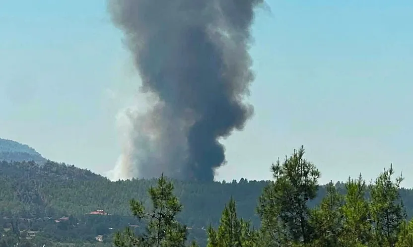 Fethiye Yeşilüzümlü'de rüzgar yangını yeniden alevlendirdi