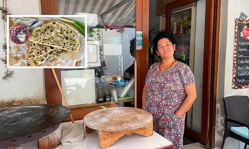 Fethiye Yeşilüzümlü'nün yöresel lezzeti: Kuzu göbekli gözleme