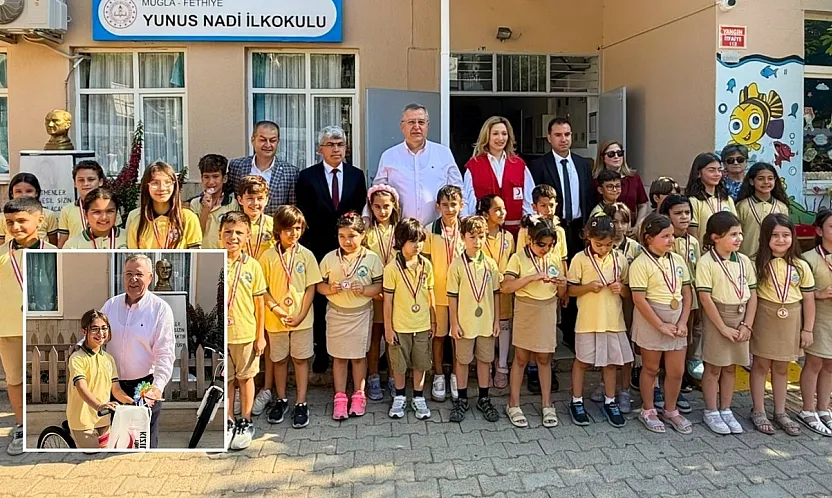 FTSO'dan Fethiye'de Kan Bağışını Teşvik Eden 3 Öğrenciye Bisiklet Hediyesi
