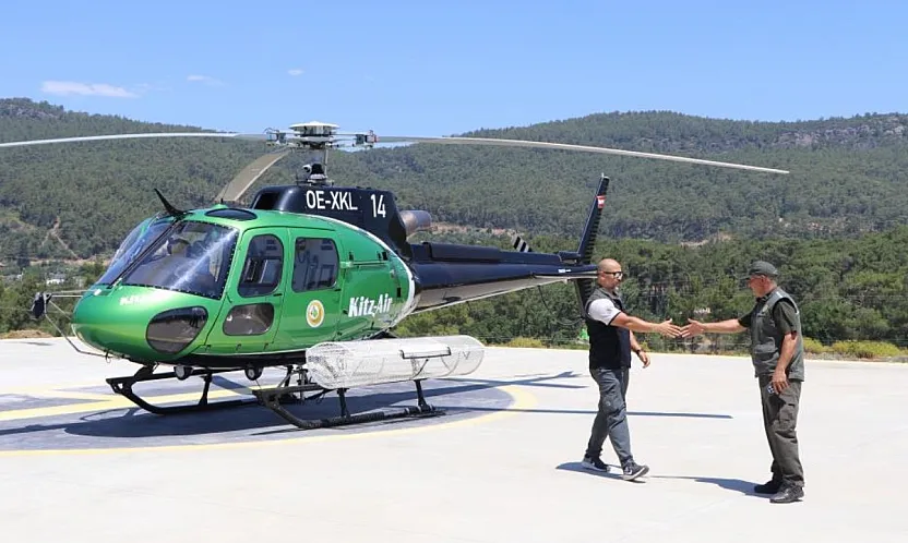 H125 Helikopterleri Muğla'da Yangınla Mücadelede Görevde