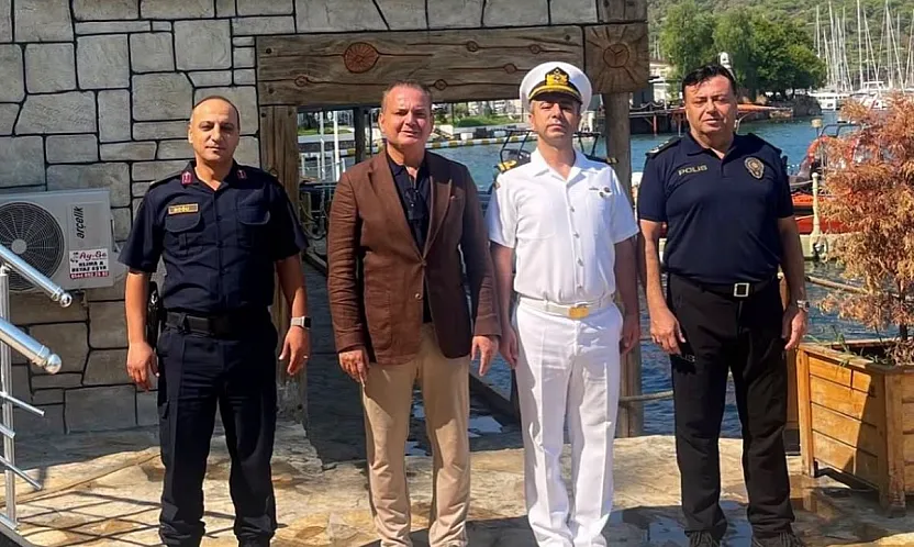 Kaymakam Akkaya'dan Fethiye Sahil Güvenlik Komutanı Çalık'a hayırlı olsun ziyareti