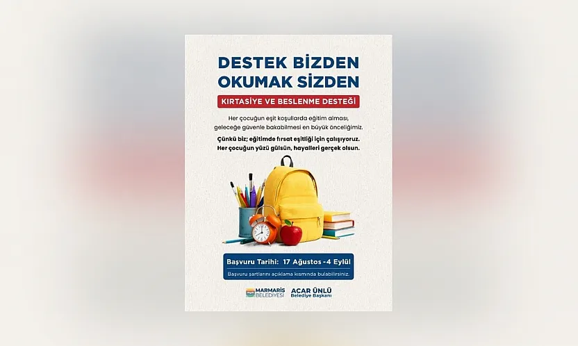 Marmaris Belediyesi'nden öğrencilere kırtasiye ve beslenme desteği