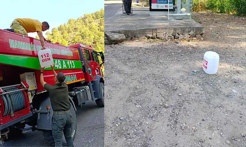 Marmaris'te kritik noktalara ilk müdahale için su bidonu