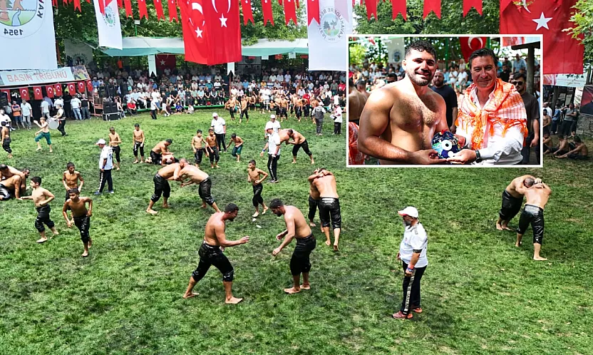 Menteşe Beşpınar Yağlı Güreşleri'nde başpehlivanlığı Erkan Taş kazandı