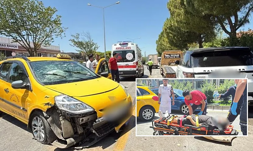 Menteşe'de park halindeki araçlara çarpan taksinin sürücüsü yaralandı