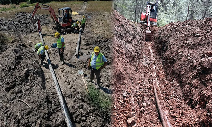 Milas Dörttepe'de içme suyu terfi hattı yenilendi