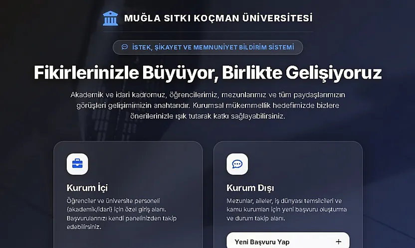 MSKÜ istek, şikayet ve memnuniyet bildirim sistemi kurum dışı paydaşların da hizmetinde