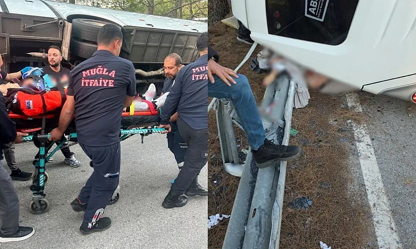 Muğla'da servis minibüsü devrildi: 2'si ağır 3 yaralı