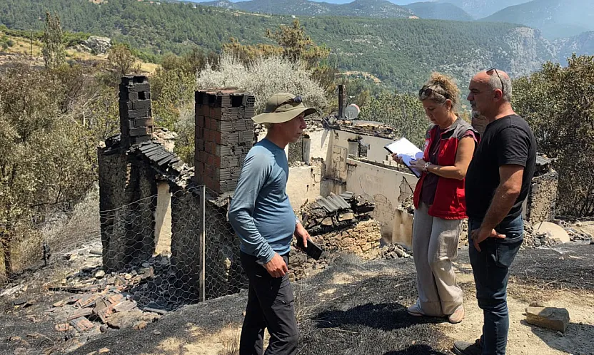 Muğla'da yangından etkilenen üreticiler için hasar tespit çalışmaları sürüyor