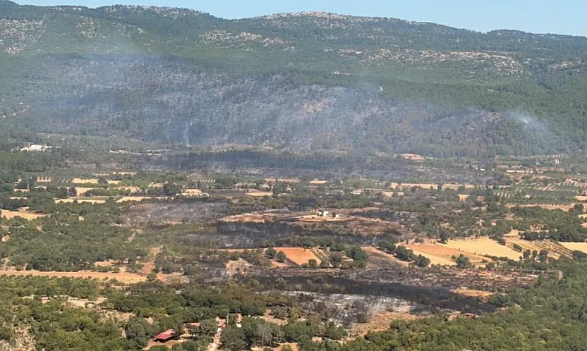 Muğla'daki yangına 90 saniyede 15 ton su bıraktılar