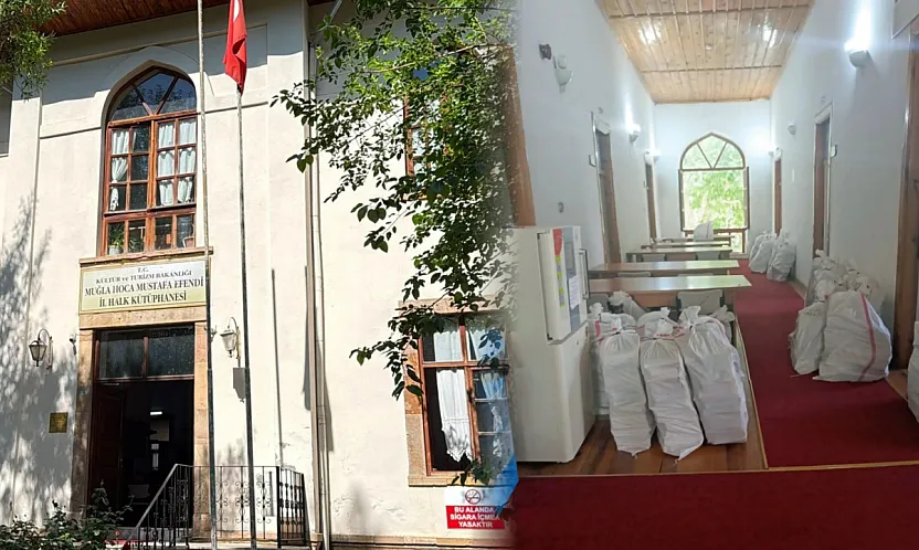 Muğla Halk Kütüphanesi güçlendirme için tahliye ediliyor