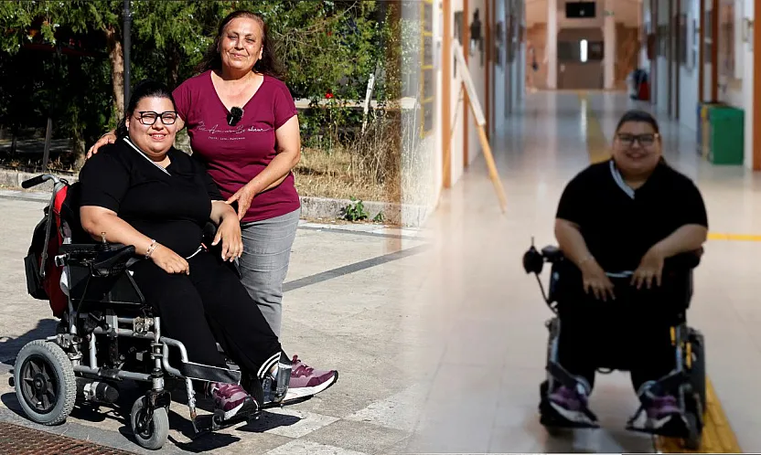 Muğlalı bedensel engelli Yasemin iki bölümü birden bitirerek 'çifte gurur' yaşattı
