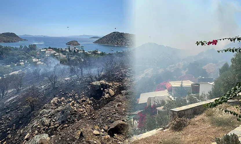 Rüzgar alevleri büyüttü, Bodrum'daki yangın kontrol altına alındı