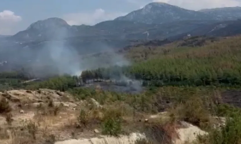 Seydikemer'de yanan alan yeniden alevlendi, endişe edilecek bir durum yok