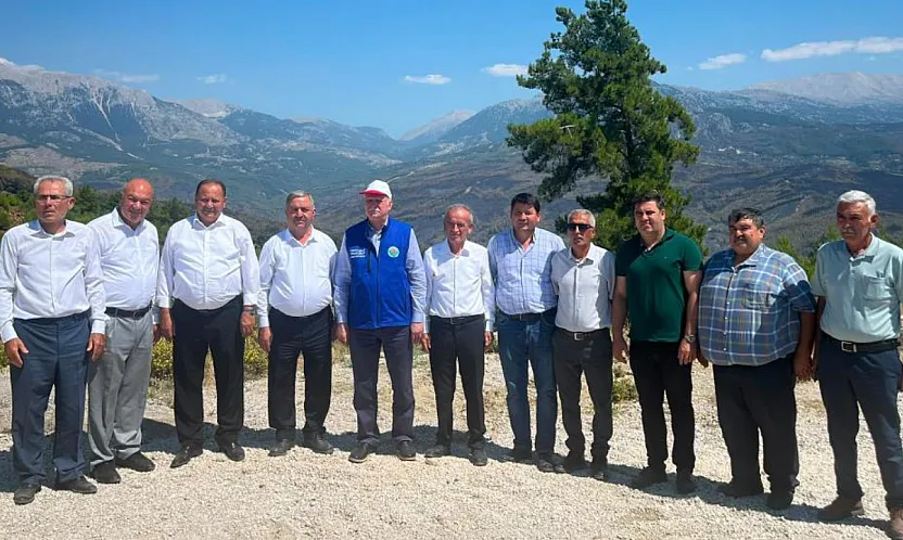TZOB Genel Başkanı Bayraktar, Seydikemer'deki yangın bölgesinde incelemelerde bulundu