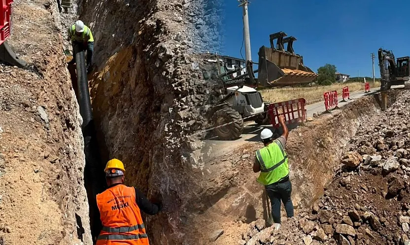 Ula'da kanalizasyon hattı bulunmayan bölgelere hat çalışması